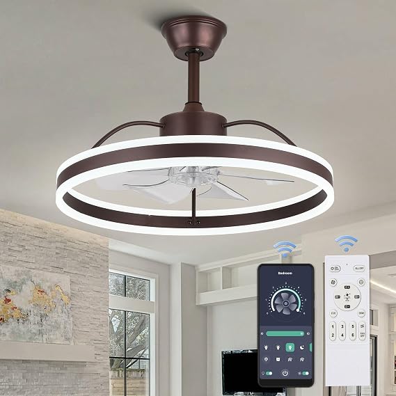 24 Inch Low Profile Ceiling Fans with Remote Control and APP