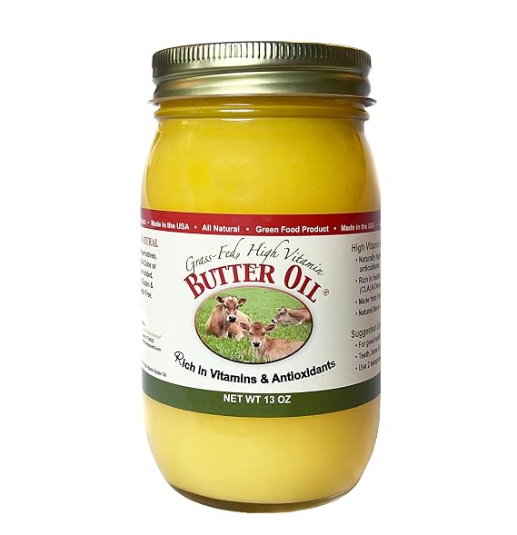 High Vitamin Butter Oil in 13 oz glass jar
