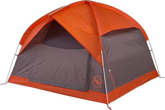 Big Agnes Dog House 4 Tent: 4-Person 3-Season, Orange/Taupe/Eggplant, One Size