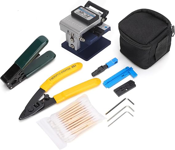 FC 6S Fiber Cleaver FTTH Tool Kit, CFS 3 Fiber Optic Stripper, for Optical Network Installation, and Maintenance