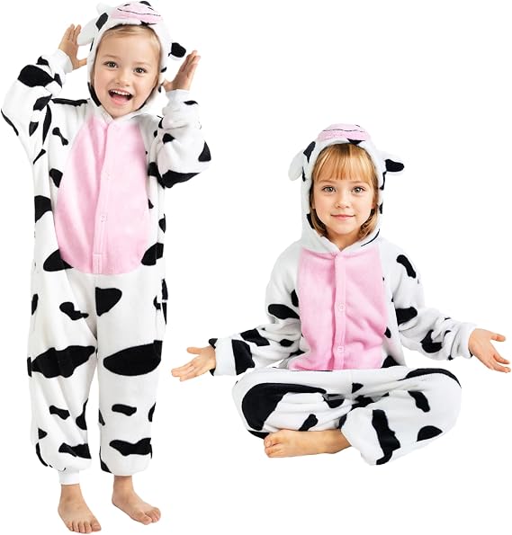Breevo Cow Costume Kids Toddler Girls Boys Halloween Animal Jumpsuit