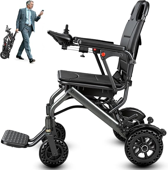 Electric Wheelchair for Adults Lightweight Foldable, 36 lbs Power Chair | TSA Airline Approved, 15 Miles Range, 220lbs Capacity, Dual 180W Motors, Compact Travel Motorized Wheelchairs for Seniors