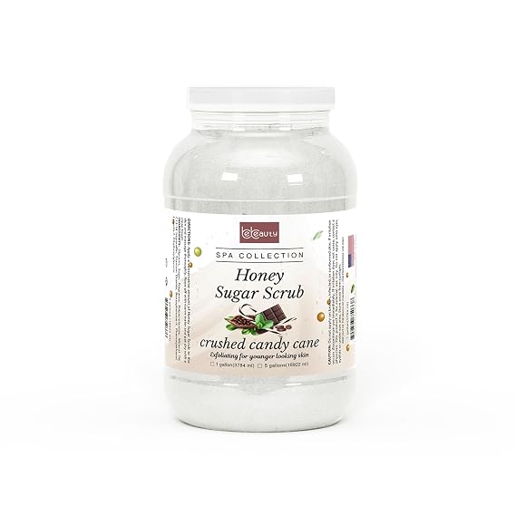 Crushed Candy Cane Honey Sugar Body Scrub Peppermint Exfoliating Sugar Scrub for Smooth, Refreshed Skin by BeBeauty. (1 Gallon)