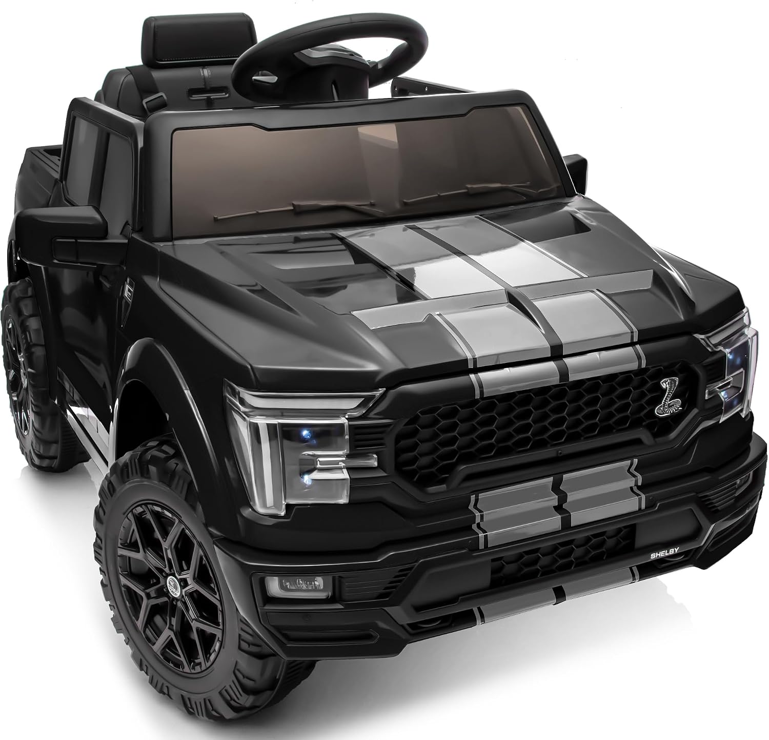 Licensed Ford Shelby F-150 Kids Ride on Car, 12V Electric Car for Kids 3-5 with Remote Control - Black
