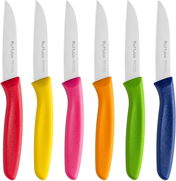 Colorful Paring Knife Set, 6 Piece,Small Fruit Knife,Straight Edge