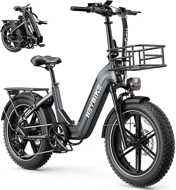 Heybike Ranger S Foldable Electric Bike for Adults with APP Control, 1800W Peak Motor 32MPH, 692Wh Removable Battery 55 Miles, 20" x4 Fat Tire Step-Thru Ebike, Hydraulic Brakes, UL2849, All Terrain