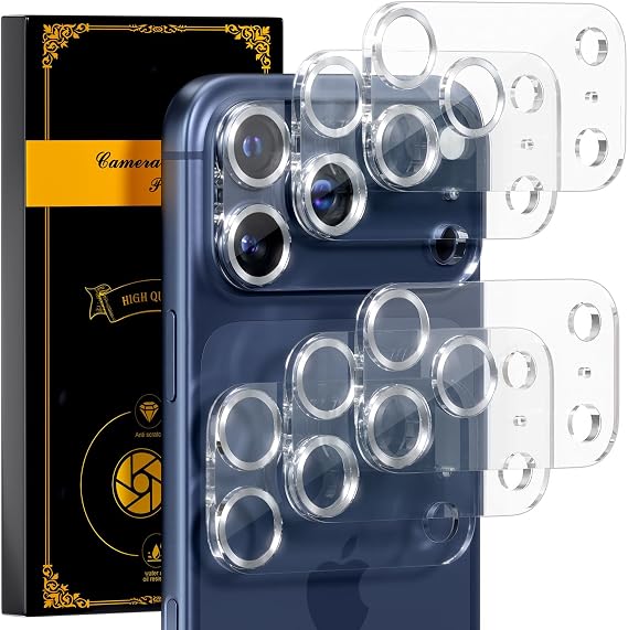 for 6 Pack iPhone 17 Pro Camera Lens Protectors, CD Silver