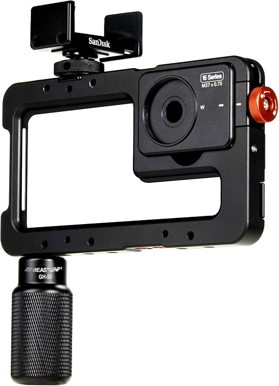 BEASTGRIP x SanDisk Beastcage iPhone 15 Pro Max Creator Kit - Includes iPhone 15 Pro Max Cage, Handle, and SSD Mount - Video Rig for Filming
