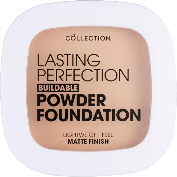 Collection Cosmetics, Lasting Perfection Buildable Powder Foundation, Medium Coverage, Lightweight Feel, Matte Finish, Fair, 7.5g