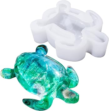 LETS RESIN Turtle Shape Resin Molds, 3D Animal Silicone Molds for Epoxy Resin, Large Sea Turtle Marine Art Silicone Resin Molds for Craft, Ocean Theme Night Lights, Home Decor