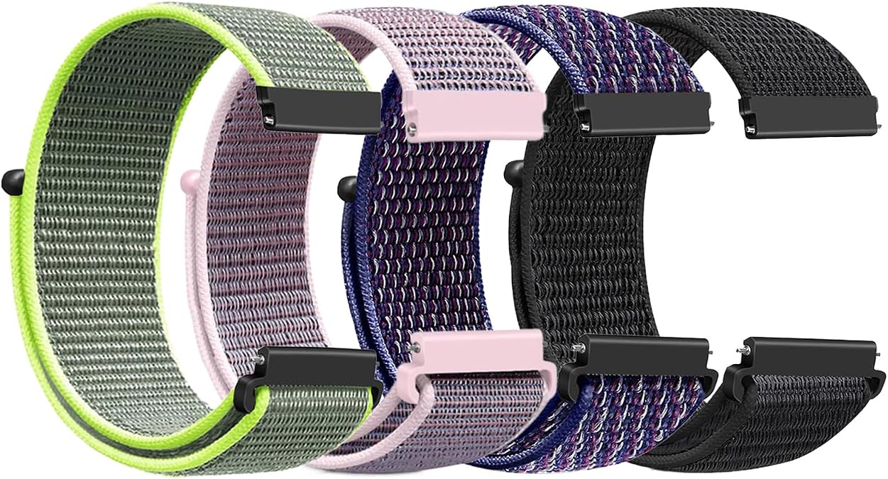 Sport Loop Nylon Band18mm 19mm 20mm 22mm Watch Band Quick Release,Soft Fabric Nylon Adjustable Rugged Velcro Replacement Wristband Strap for Men Women