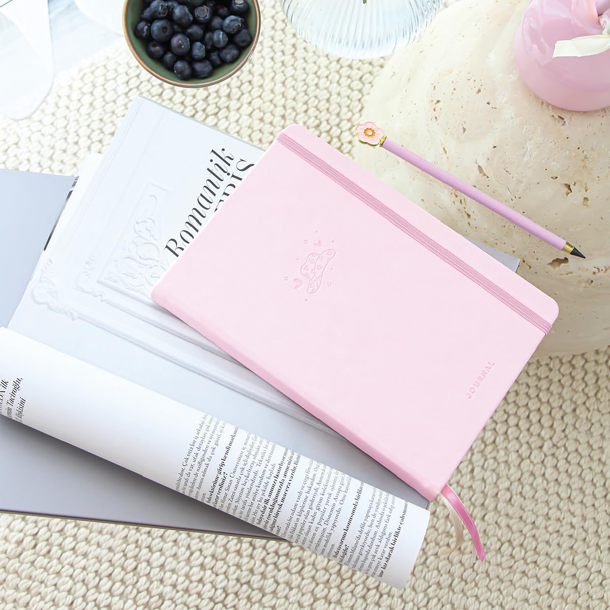 A5 Bullet Journal Dotted Notebook 140 gr. 80 Leaf Cotton Candy