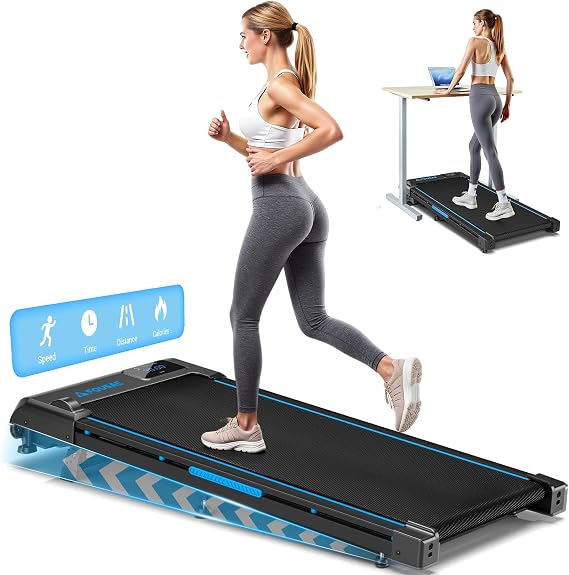 Walking Pad Treadmill, 6.2MPH Under Desk Walking Pad with 10% Incline, Treadmills for Home with Double Frame, 2.75HP Brushless Drive, 12 HIIT Programs, Remote Control, 350LBS Capacity