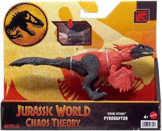 Jurassic World Pyroraptor Attack Bite Toy Dinosaur for Kids Ages 4 and Up