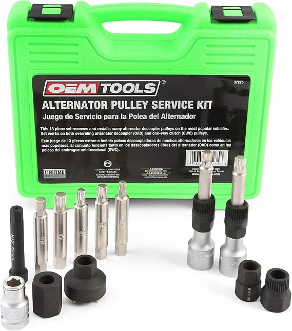 OEMTOOLS 37275 Alternator Decoupler Pulley Service Kit, Alternator Pulley Removal Tool, Automotive Puller Tool Set, Alternator Decoupler Pulley Tool