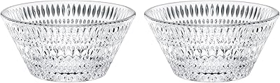 Nachtmann Ethno Collection Crystal Bowls 2-Piece Set of 25.5 oz Lead-Free Glass with Arabesque-Inspired Design, Elegant Tableware for Salads, Side Dishes, Snacks, Entertaining, Events