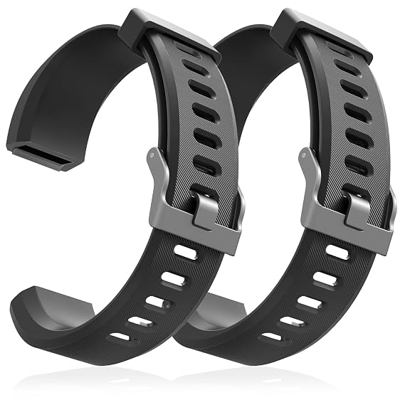 Reluen 2-Pack Bands Compatible with ID115Plus HR Adjustable Silicone Wrist Straps