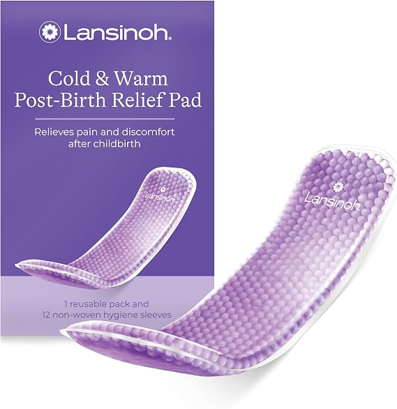 Lansinoh Cold & Warm Perineal Relief Pads - Reusable Freezer Microwave | Post-Birth Cooling Pads - Postpartum Essentials