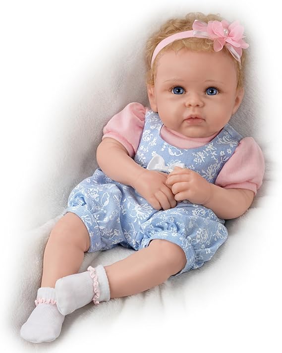 The Ashton - Drake Galleries Linda Murray Little Livie Weighted TrueTouch Silicone Baby Girl Doll with Rooted Hair
