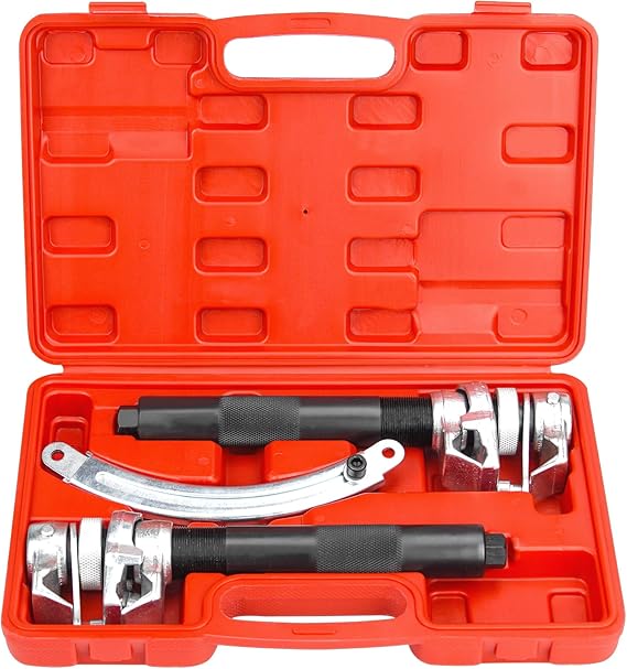 2pcs Coil Spring Compressor Tool, Heavy Duty Macpherson Strut Spring Compressor Set with Safety Bracket for Car Truck ATV UTV, 2200 LB Capacity, Coil Spring Compression Tool
