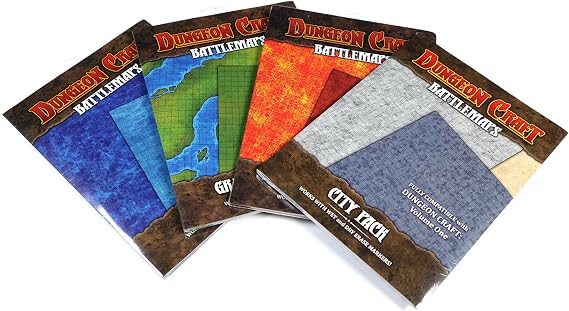 Dungeon Craft RPG & DND Starter Set Maps Essentials Kit Folded Set of 4 Expedition
