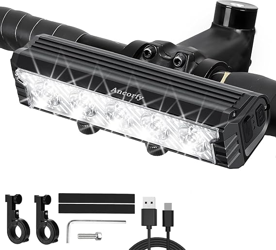 Super Bright LED Bike Light, USB Rechargeable Bicycle Headlight, Waterproof Bike Headlight, 5 Modes 2500 Lumen Bicycle Headlight, MTB Off-Road Cycling Commuting