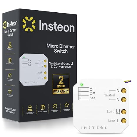 Insteon Micro Dimmer Adaptor, Hidden Install Smart Dimmer Switch - 2442-222