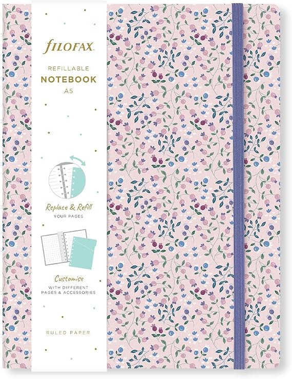 Filofax Meadow A5 Refillable Notebook - Pink