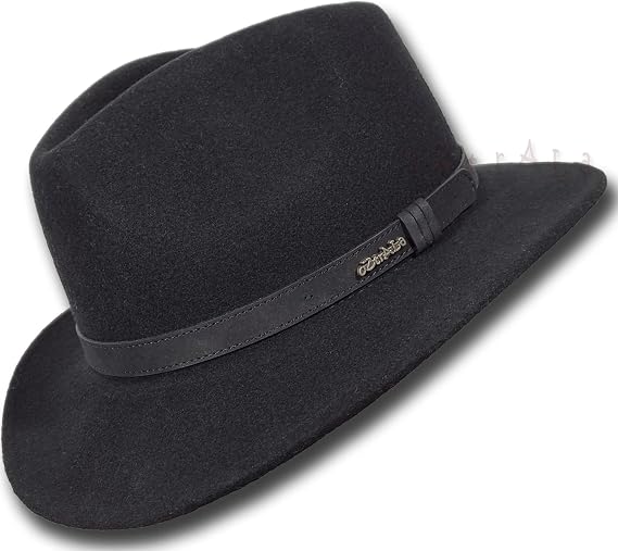 OztralaAustralian Wool Felt HAT Outback Vintage Classic Fedora Men Leather Band Cowboy HW01 US