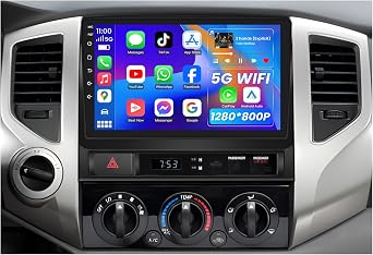 [4Core 64GB ROM] Car Radio Stereo for Toyota Tacoma 2005-2015:9 inch 1280 * 800 Touch Screen 5GWiFi Wireless Carplay & Android Auto HD Backup Camera GPS SWC FM/RDS Bluetooth