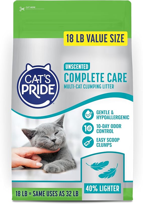 Cat's Pride Complete Care Hypoallergenic Unscented Litter 18lb