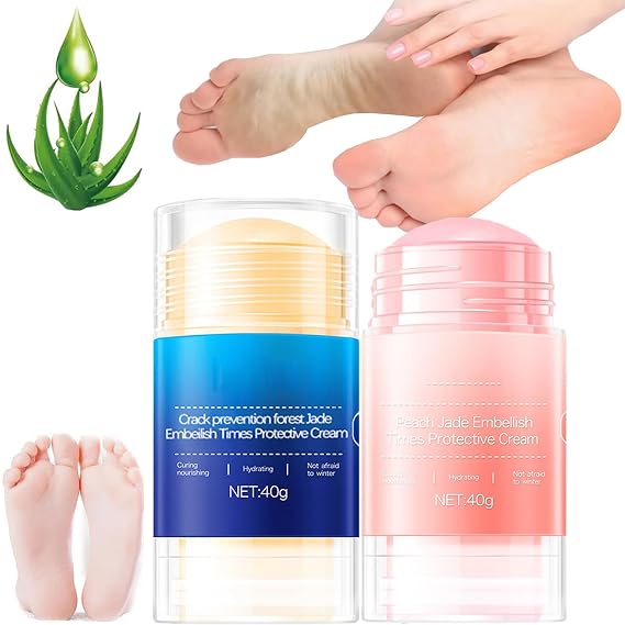 FETNHU Foot Care Cream, Anti Cracked Foot Cream, Moisturizer Stick Foot Balm for Dry Cracked Feet (2PCS)