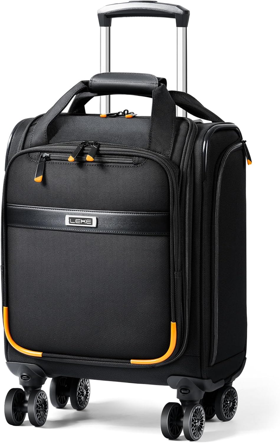 Lekebobor Cabin Suitcase for EasyJet Cabin Bag 45x36x20cm, 30L Underseat Carry On Luggage with Detachable Spinner Wheels,Lightweight Softside Travel Bag for Men & Women, Black