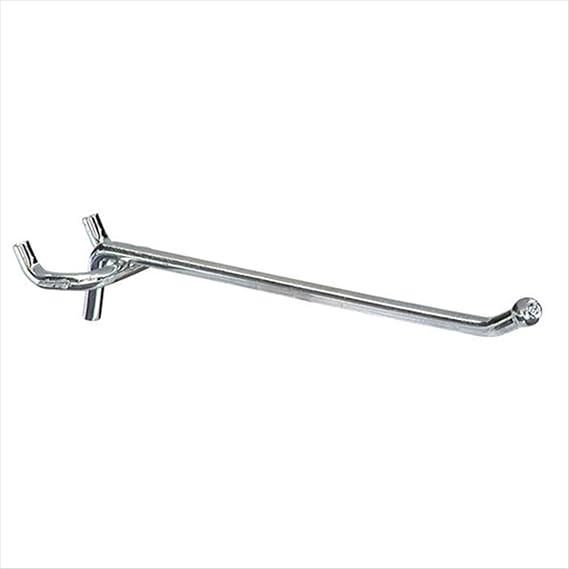 (20 Pack) 6 Inches PEGBOARD Hook with Ball Tip - Zinc Finish - Commercial Grade for Retail Store, Clothes Store and Office