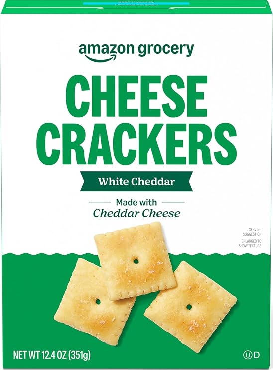 Amazon Brand Happy Belly White Cheddar Cheese Cracker, 12.4 ounce