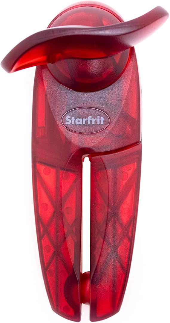 Starfrit Little Beaver Can Opener, Safe, Comfort Grip, Red