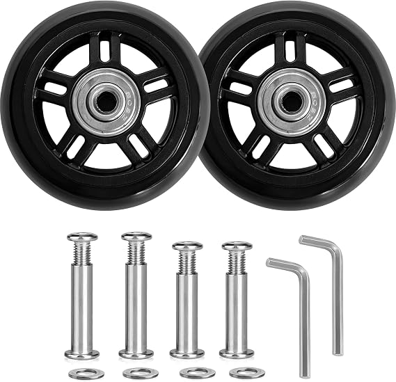 Luggage Suitcase Replacement Wheels Diameter 2 3/4 inch Wear-Resistant Mute Suitcase Luggage Replacement Wheels Rubber Swivel Caster Wheels Repair Kits 4 Wheels (70mm*18mm)