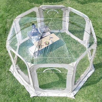 Clear Garden Dome Tent for Camping, Pop Up Transparent Bubble Tent for Patio Dining, Outdoor Lounge, and Tiny Home Use