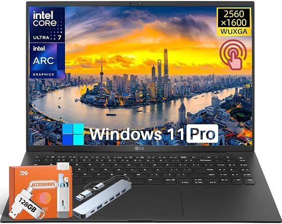 LG Gram 17 Touchscreen Business Laptop, Copilot+ PC, 17" 2.5K WQXGA Display, Intel Ultra 7 Series 2 258V, Intel Arc Graphics, 32 GB DDR5, 1 TB SSD, Wi-Fi 7, Win11 Pro, Backlit KB, w/Accessories