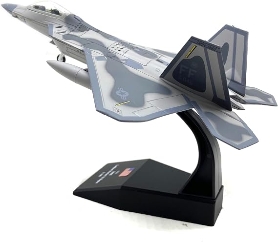 Enatuther 1/100 Scale F-22 Raptor Model Airplane Fighter Jet Model Diecast Airplanes Military Models Fighter Plane Model for Men