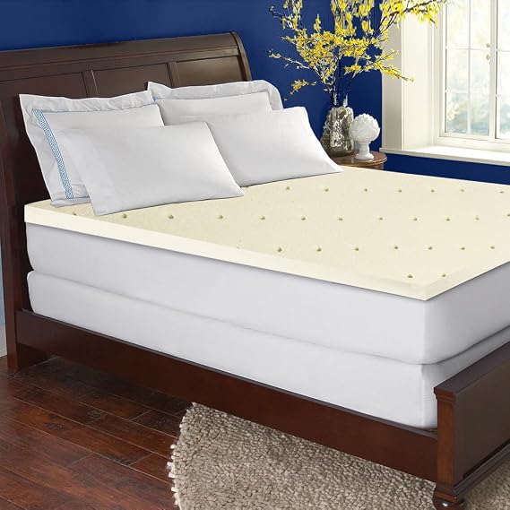 High-Density 2-inch Foam Mattress Topper for Comfy Sleep | Toppers with Back and Lower-Back Support for Mattresses, Firm Bed Topper Padding with Sturdy Build, Full Size, Off-White