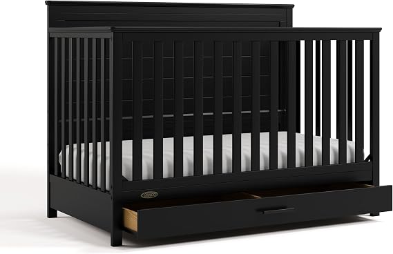Graco Tristan 5-in-1 Convertible Crib with Drawer, Black