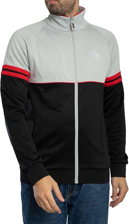 Sergio Tacchini Men's Orion Track Jacket, Grey/Black/Red