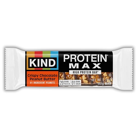 KIND Protein MAX, Keto Friendly High Protein Snack Bar, Low Sugar, Zero Added Sugar, 20g Protein, Crispy Chocolate Peanut Butter, 1 Bar