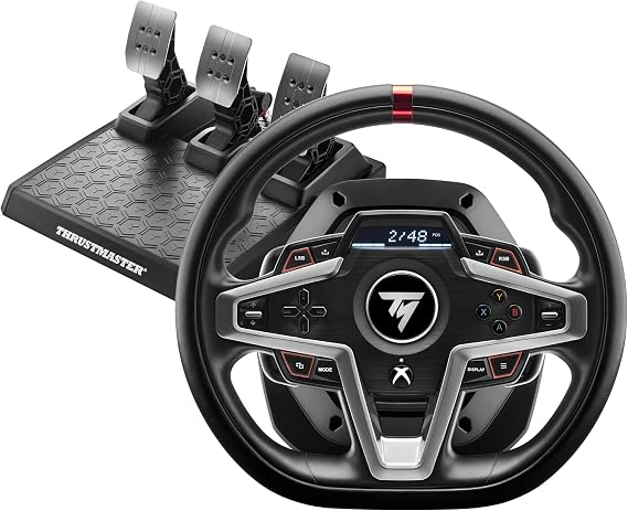Xbox公式ライセンスThrustmaster スラストマスター ハンコン T248 グランツーリスモ Xbox Series X|S Xbox One PC ハンドルコントローラー レーシングゲーム フォースフィードバックシステム 多機能画面 ペダルセット 国内正規品1年間メーカー保証 ブラック