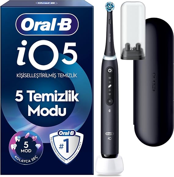 Oral-B iO - 5 Black Rechargeable/Electric Toothbrushes with Artificial Intelligence Technology