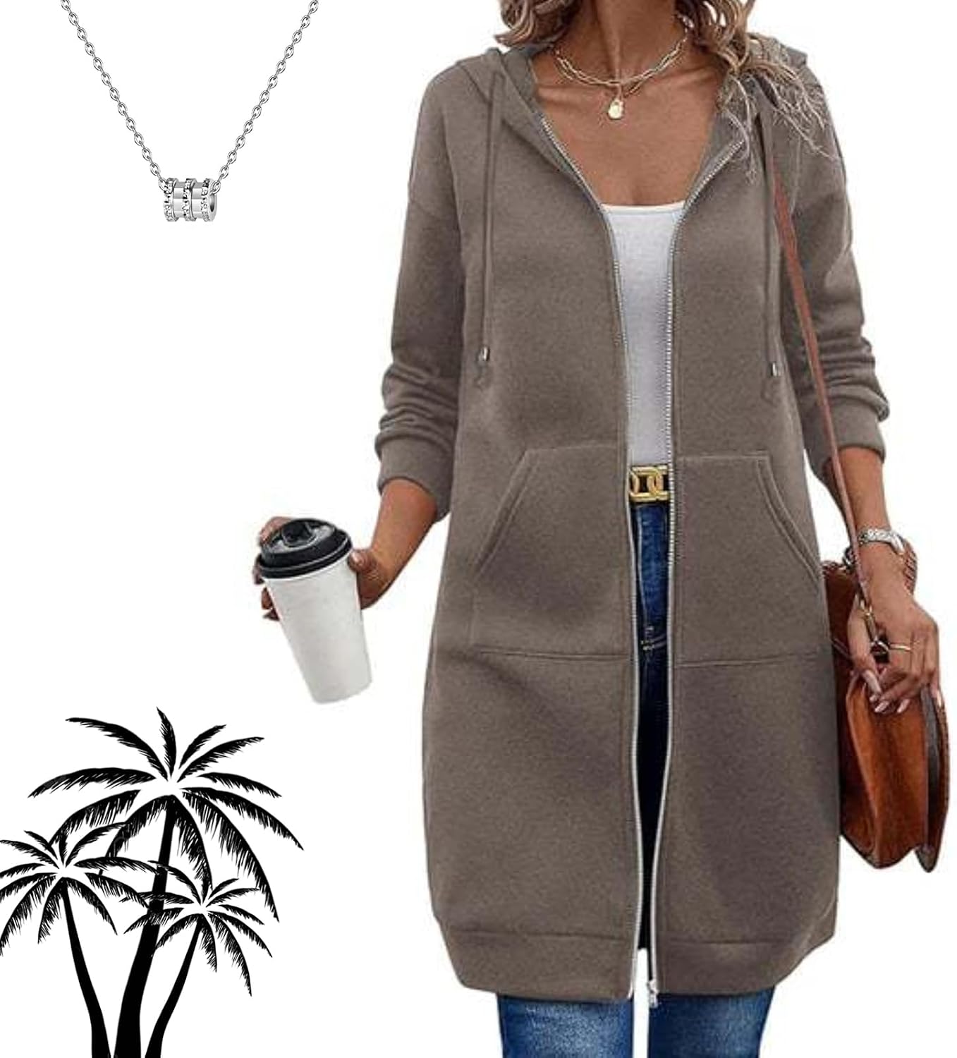 Wateresty Forcipower Women Casual Zip up Fleece Hoodies, Long Hoodie Tunic Jackets Long Sleeve Sweater Dress