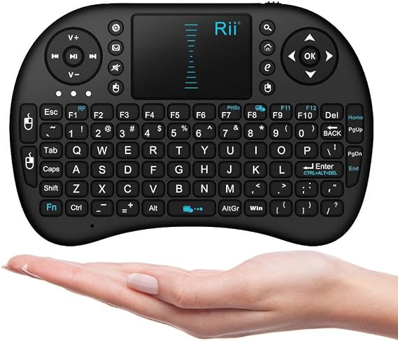 Rii 10038-PD i8+ Mini Wireless 2.4G Backlight Touchpad Keyboard with Mouse for PC/Mac/Android, Black