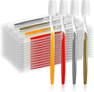 100pcs Prepasted Disposable Toothbrushes Bulk Individually Wrapped Pre Pasted Soft Bristle Tooth Brush Set Travel Toothbrushes for Homeless Gift Hotel Camping Travel