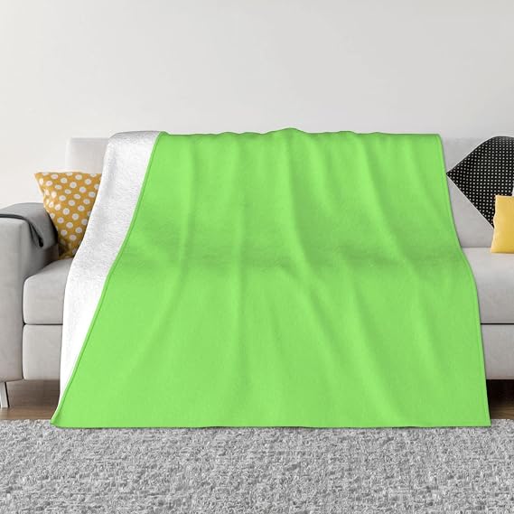 Solid Color Light Green Ultra-Soft Micro Blanket Flannel Blankets for Couch Sofa Bed Living Room Office Lunch Break 50"X40"